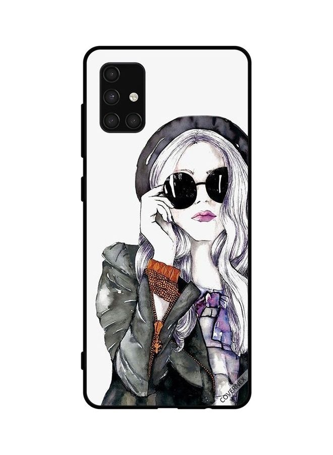 Covernex Protective Case Cover For Samsung Galaxy A71 4G Black Glass Stylish Cute Girl - Image 1