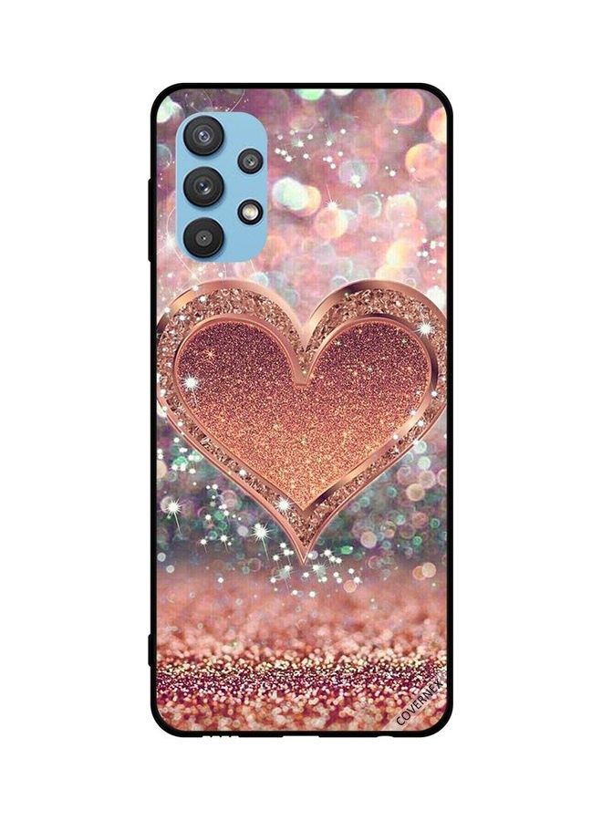 Covernex Samsung Galaxy M32 5G Protective Case Cover Printed Featuring Golden Glitter Heart DESIGN_0125 - Image 1