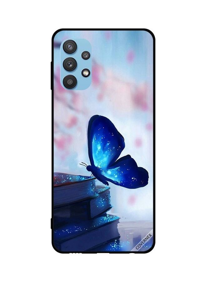 Covernex Protective Case Cover For Samsung Galaxy M32 5G Dark Blue Butterfly On Books - Image 1