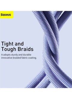 Baseus USB-A to Lightning Braided Cable (1.2m) Crystal Shine Series Charge & Sync Cable For Apple iPad, AirPods, iPhone 13/12/11, 11 Pro, 11 Pro Max, XS, XS Max, XR, X, 8SE/8/8 Plus and More - Purple  - Image 3