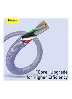 Baseus USB-A to Lightning Braided Cable (1.2m) Crystal Shine Series Charge & Sync Cable For Apple iPad, AirPods, iPhone 13/12/11, 11 Pro, 11 Pro Max, XS, XS Max, XR, X, 8SE/8/8 Plus and More - Purple  - Image 4