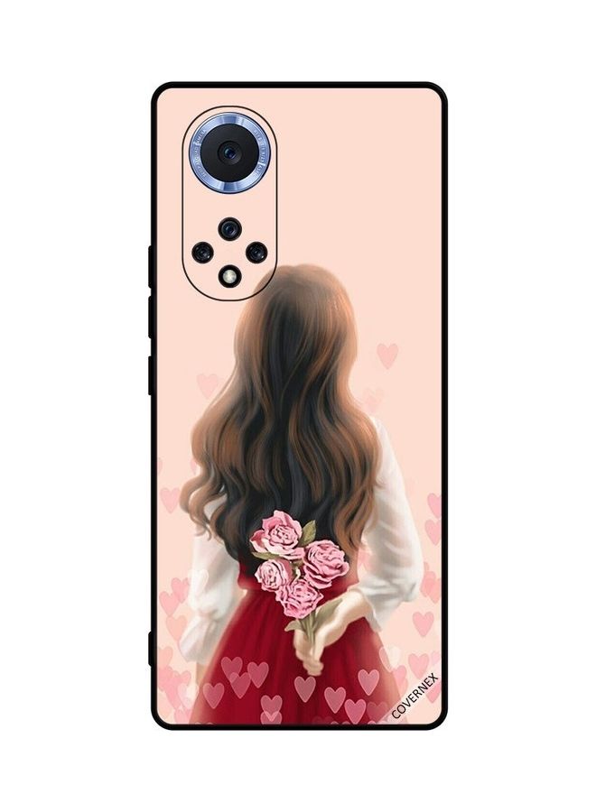Covernex Huawei Nova 9 Protective Case Cover Printed Featuring Girl Hiding Flowers DESIGN_0116 - Image 1