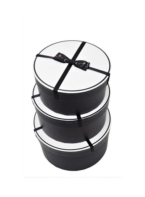 Newish Set Elegant Preserved Fresh Flower Box Black/White