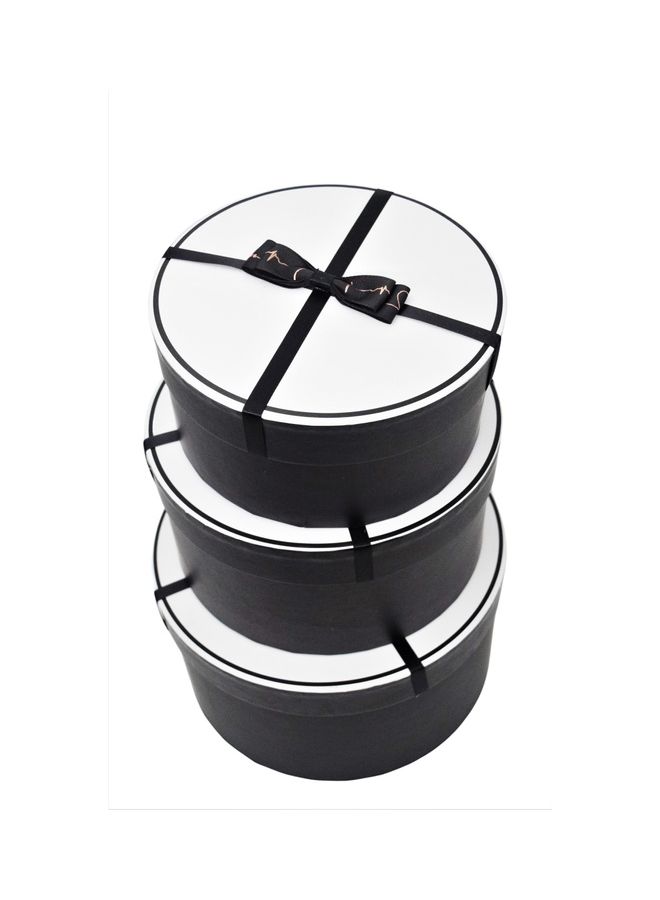 Creative Newish Set Elegant Preserved Fresh Flower Box Black/White  - Image 1
