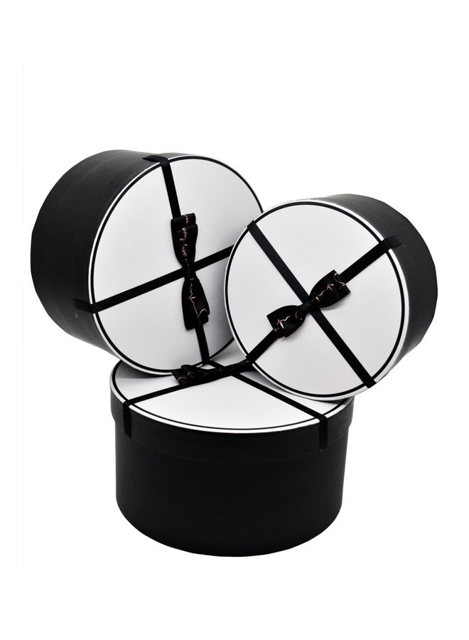 Creative Newish Set Elegant Preserved Fresh Flower Box Black/White  - Image 3