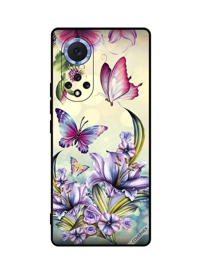 Protective Case Cover For Huawei Nova 9 Purple Flowers And Butterflies Multicolour - v1641983577/N52401740A_1