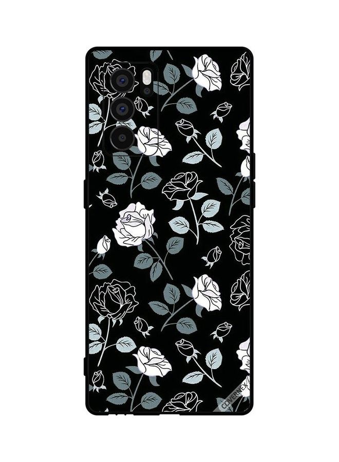 كوفرنيكس غطاء حماية واق لهاتف أوبو طراز رينو 6 برو 5G بنقشة الزهور متعدد الألوان - Image 1