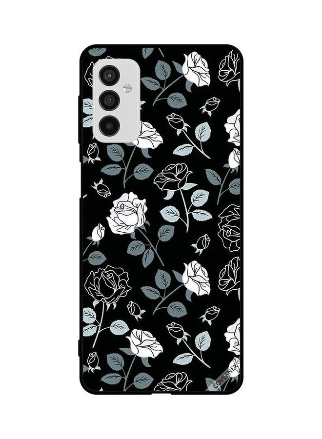 كوفرنيكس غطاء حماية واق لهاتف سامسونج جالاكسي M52 5G بنمط زهور أسود/ رمادي/ أبيض - Image 1