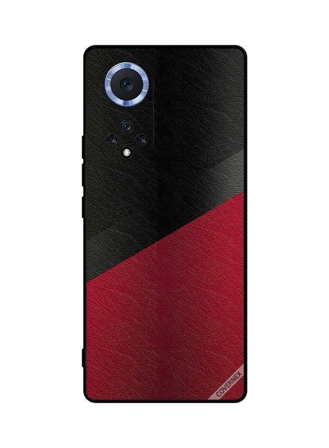 Covernex Huawei Nova 9 Protective Case Cover Printed Featuring Black & Red Leather Pattern DESIGN_0030 - Image 1