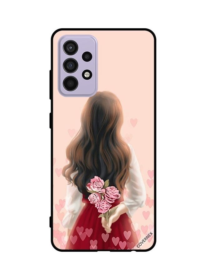 Covernex Protective Case Cover For Samsung Galaxy A52s 5G Girl Hiding Flowers - Image 1