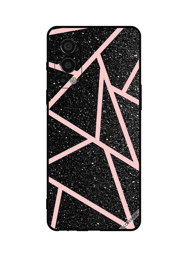 Covernex Protective Case Cover For OnePlus Nord 2 5G Black Glitters Light Pink Paths Pattern - Image 1