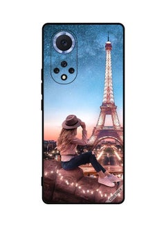 Protective Case Cover for Huawei Nova 9 Hat Girl and Eiffel Tower Multicolour