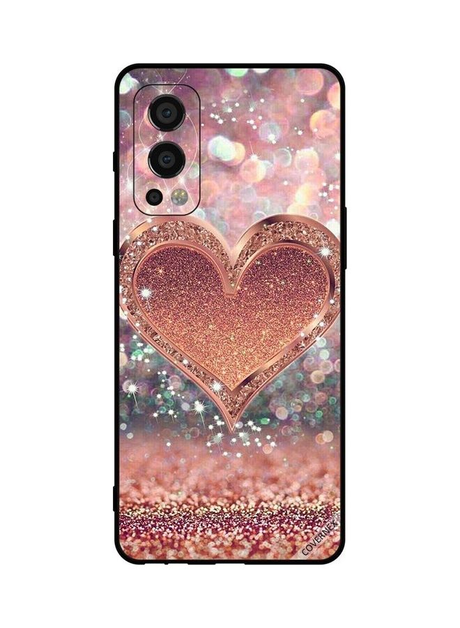 Covernex Protective Case Cover For OnePlus Nord 2 5G Golden Glitter Heart - Image 1