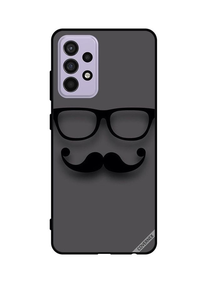 Covernex Samsung Galaxy A52s 5G Protective Case Cover Printed Featuring Protective Case Cover Printed Featuring s 5G Black Glass & Mustache DESIGN_0032 - Image 1