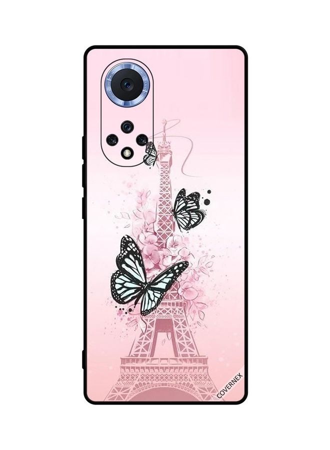 Protective Case Cover for Huawei Nova 9 Black Butterflies On Eiffel Tower Multicolour - v1641987468/N52401532A_1