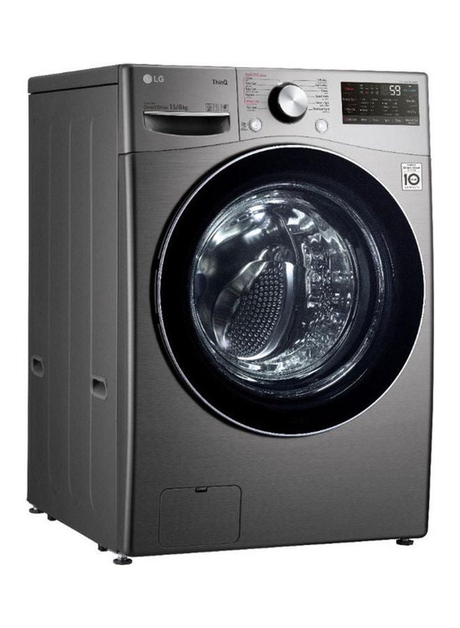 إل جي غسالة تحميل أمامي 8 كجم مع نشافة WS1508XMT فضي  - Image 3