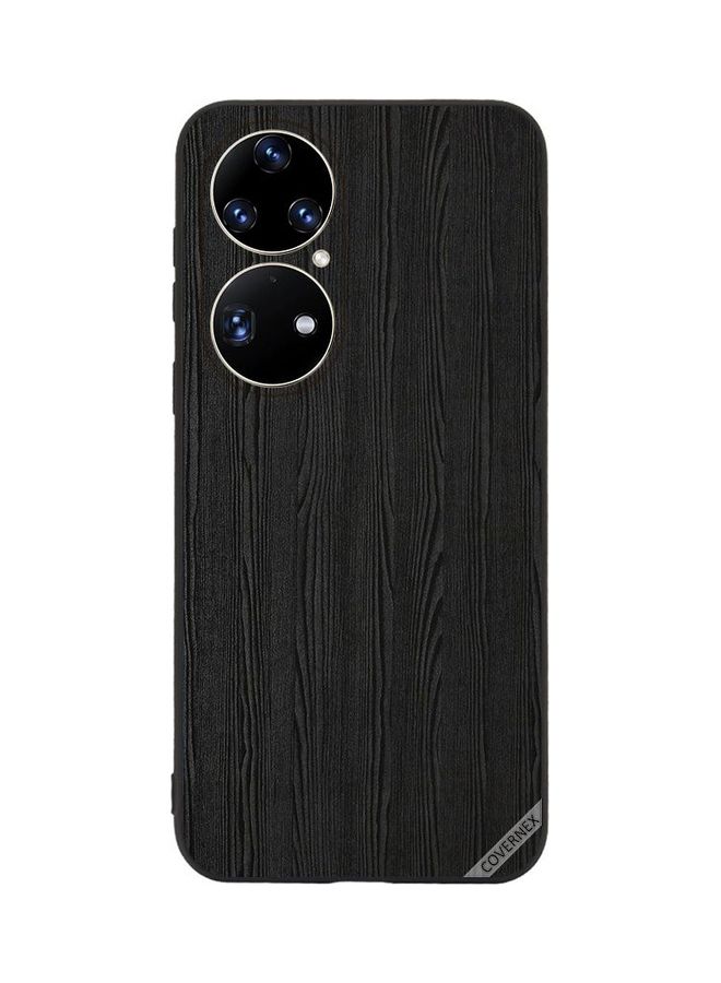Covernex Huawei P50 Pro Protective Case Cover Printed Featuring Black Wooden Pattern DESIGN_0042 - Image 1
