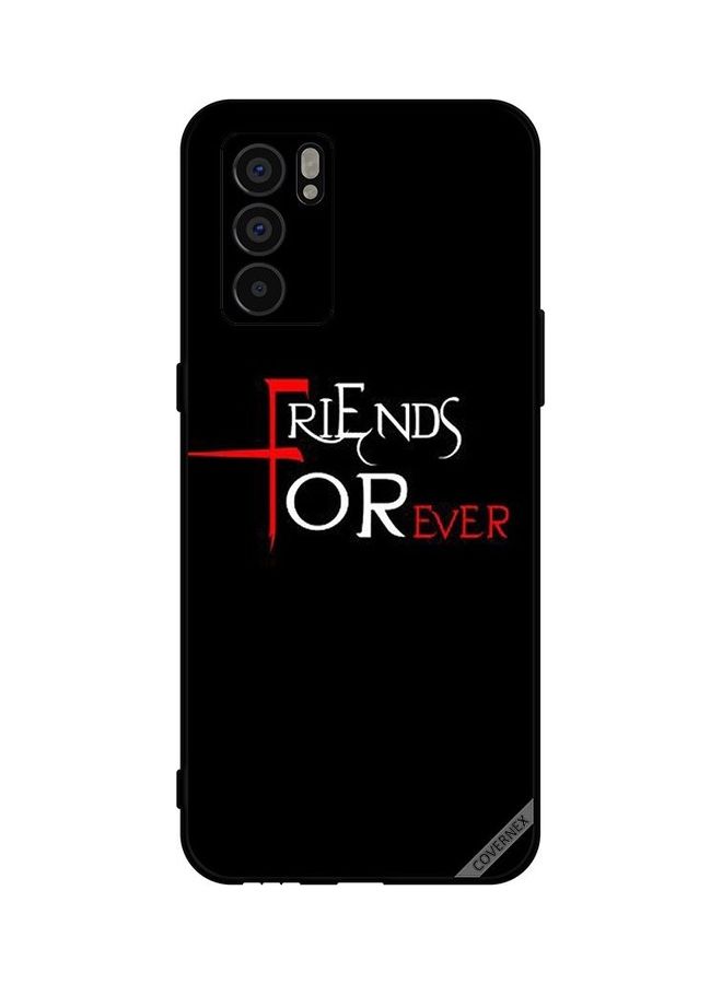 كوفرنيكس غطاء لاصقواق لهاتف اوبو رينو 6 الجيل الخامس بطبعة فريندز فور ايفر متعدد الألوان - Image 1