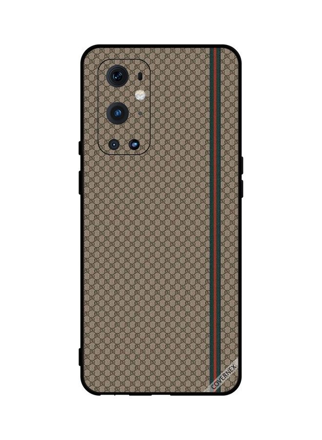 Covernex Protective Case Cover For OnePlus 9 Pro Red and Green Stripes On Brown Pattern - Image 1