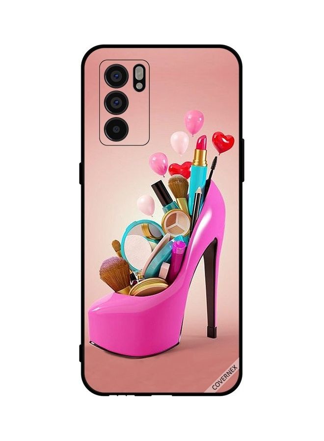 Covernex Protective Case Cover For Oppo Reno6 5G Pink Shoe With Makeup Items Multicolour - Image 1