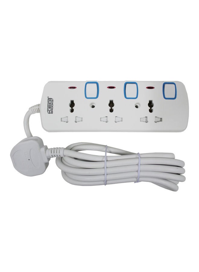 KEDBROOKE 3-Way Plug Input Extension Socket White  - Image 3