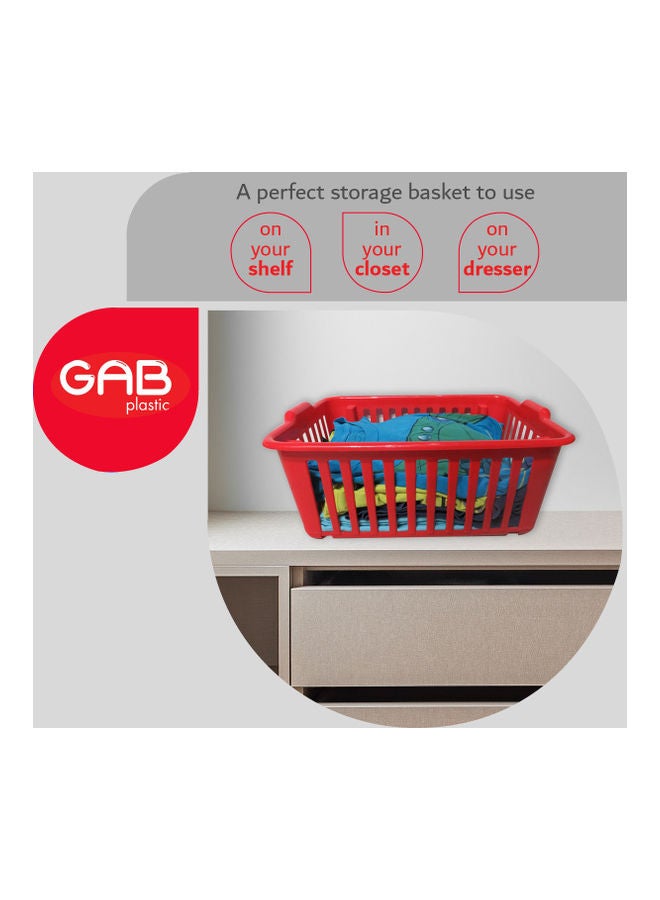 3-Piece Multipurpose Stackable Baskets Red 39 x 19 x 22cm