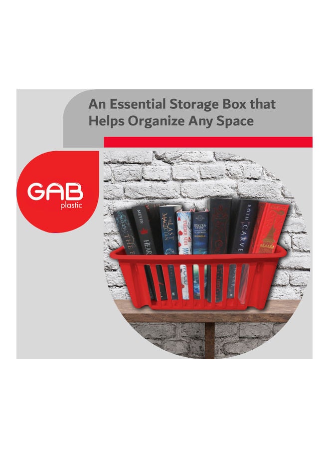 3-Piece Multipurpose Stackable Baskets Red 39 x 19 x 22cm