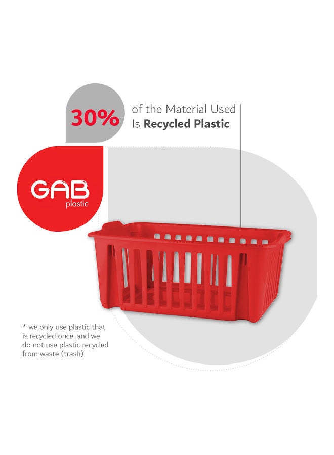 3-Piece Multipurpose Stackable Baskets Red 39 x 19 x 22cm