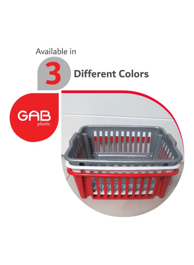 3-Piece Multipurpose Stackable Baskets Red 39 x 19 x 22cm