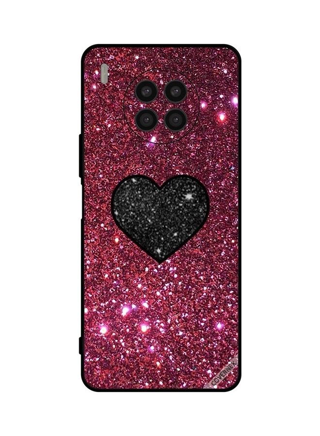 Covernex Protective Case Cover For Huawei Nova 8i Black Heart In Red Glitters  - Image 1