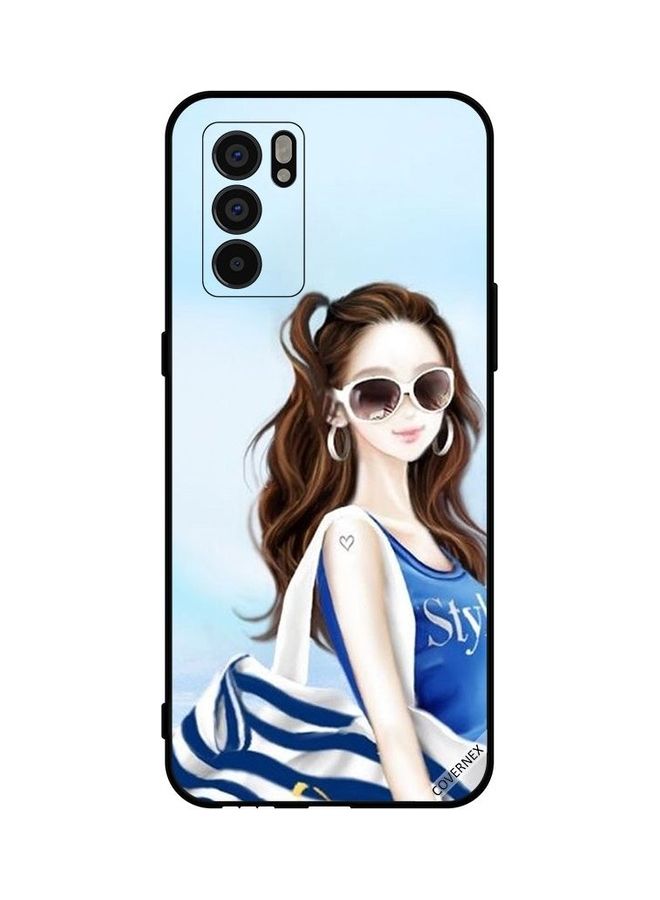 Covernex Protective Case Cover For Oppo Reno6 5G Blue Shirt Style Multicolour - Image 1