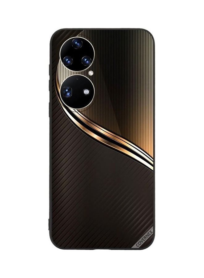 Covernex Huawei P50 Pro Protective Case Cover Printed Featuring Dark Golden Steal Pattern DESIGN_0078 - Image 1
