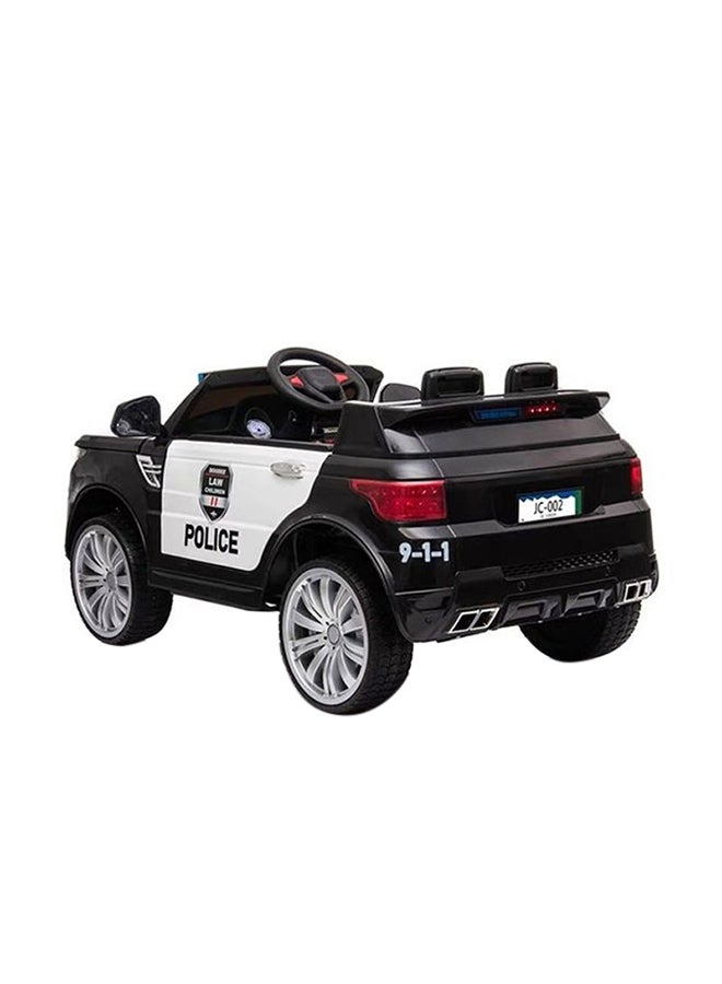 2-Seats Kid Ride-On Police Cop Car 12v Battery Powered Electric Vehicle With Remote Control Black 110x68x52cm  - Image 2
