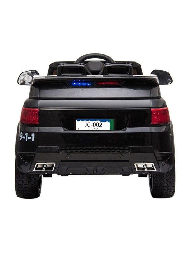 2-Seats Kid Ride-On Police Cop Car 12v Battery Powered Electric Vehicle With Remote Control Black 110x68x52cm  - Image 3
