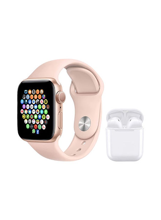 Black Tiger Smartwatch Hw22 Pro Max With Health Fitness Tracker And Earbuds Pink/White  - Image 1