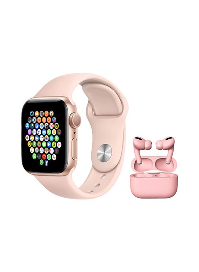 Black Tiger Smartwatch Hw22 Pro Max With Health Fitness Tracker And Earbuds Pro Pink  - Image 1