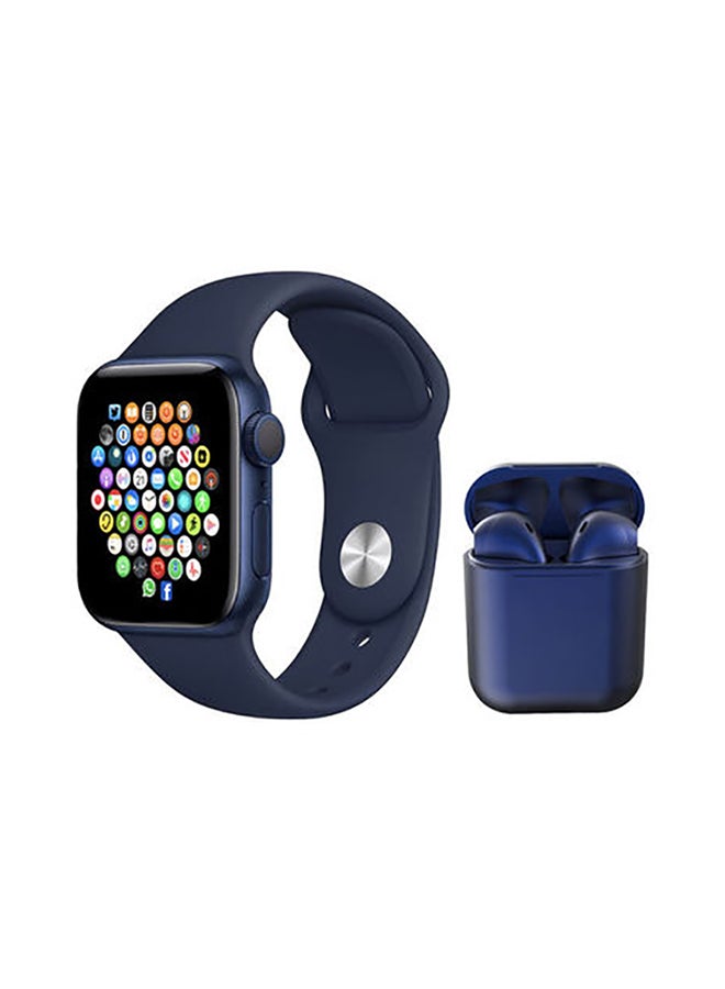 Black Tiger Smartwatch Hw22 Pro Max With Health Fitness Tracker And Earbuds Blue - Image 1
