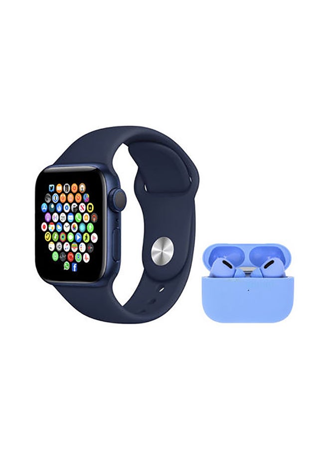 Black Tiger Smartwatch Hw22 Pro Max With Health Fitness Tracker And Earbuds Pro Blue  - Image 1