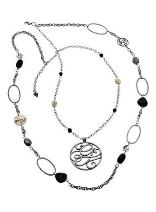 جس قلادة من الفولاذ المقاوم للصدأ مرصعة بالخرز والدلاية