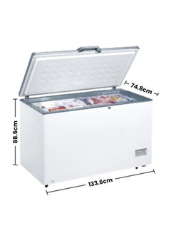 Chest-Freezer 440 Liter Gross Volume, Rectangular Deep-Freezer With Sliding Glass Door, Lock And Key, Wheels, 130 X 67 X 84 Cm, 1 Year Warranty 450 L SGF444HM White/Grey - v1642006195/N22903884A_2