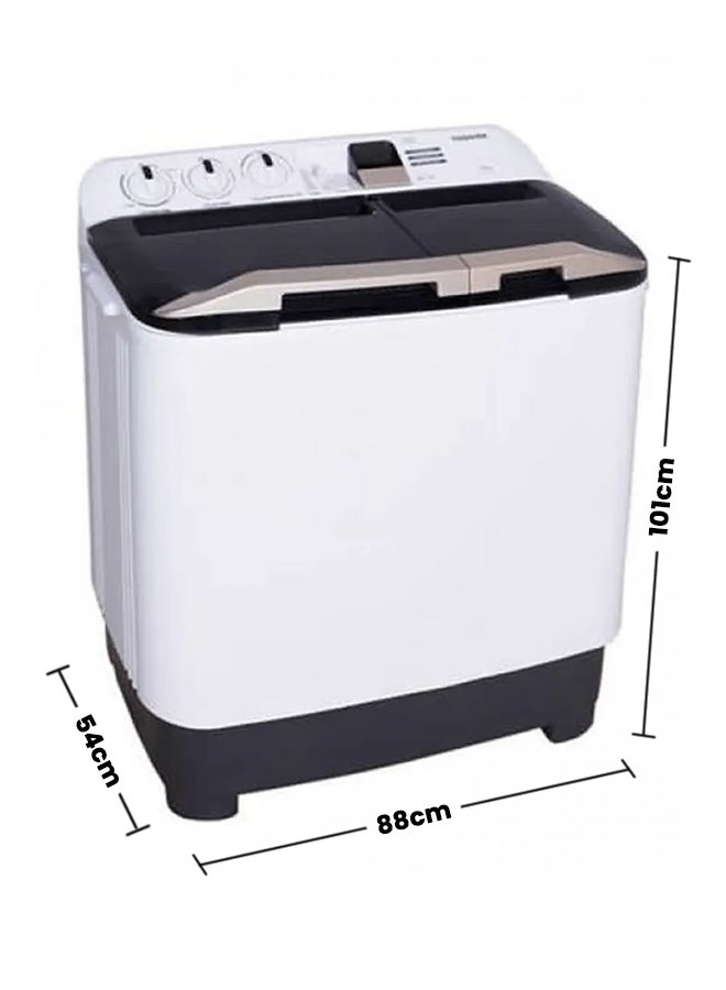 Toshiba Twin Tub Washer VH-H110WBB White/Black/Beige  - Image 2