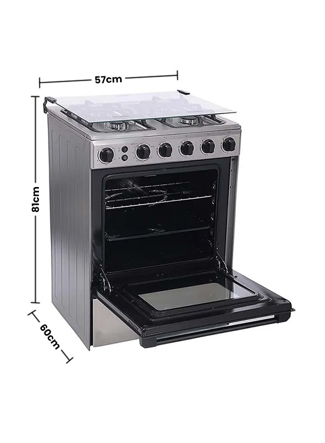 4 Burner Gas Cooker 60 x 60 cm, Full Safety, Auto Ignition, Rotisserie, Thermostat, Separate Knob for Oven and Grill,1 year Warranty BME62058FFD-D Silver/Black - v1642006216/N51437294A_2