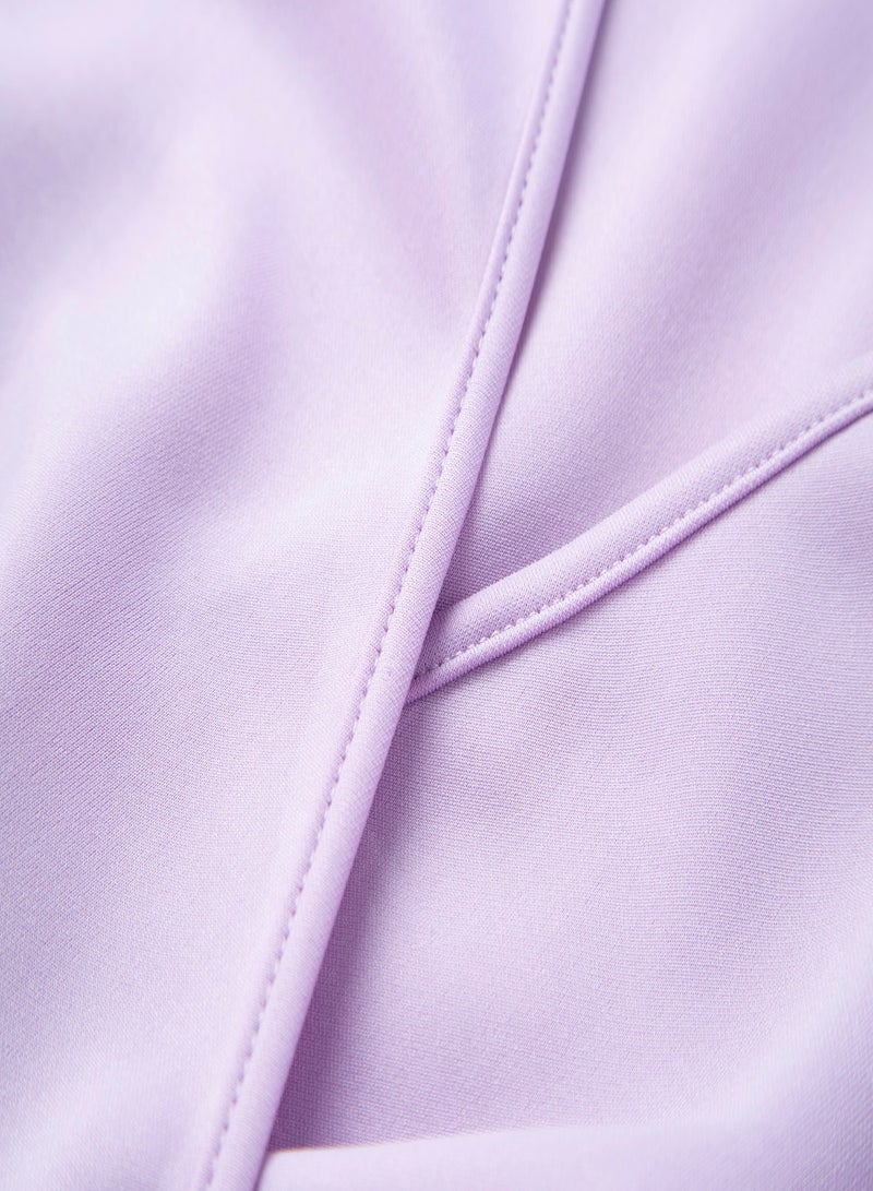 Aila - Puff Sleeve Self Tie Mini Dress Light Purple - Image 1
