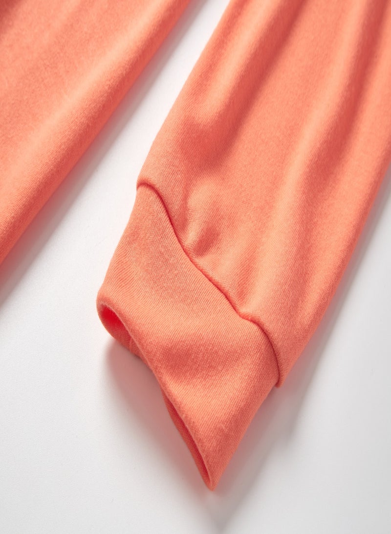 Aila Tiered Sleeve Solid Dress Light Orange  - Image 5