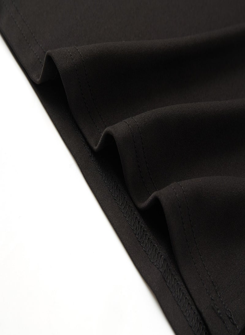 Aila - Solid Irregular Skirt Black - Image 1