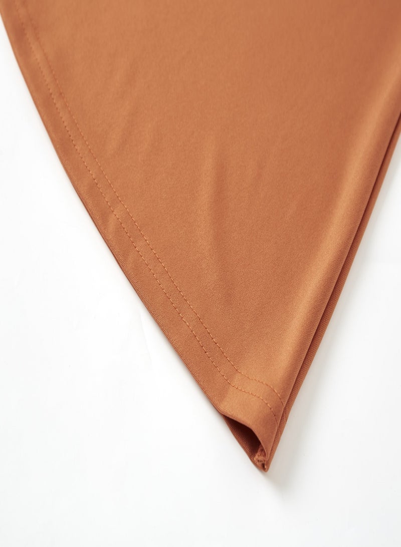 Aila - Solid Irregular Skirt Brown - Image 1