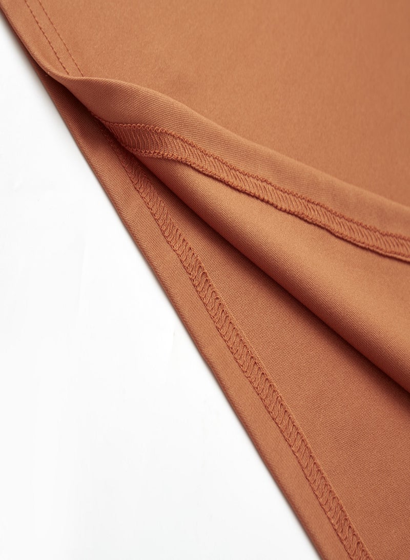 Aila - Solid Irregular Skirt Brown - Image 1