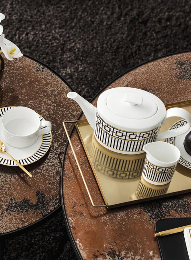 Villeroy & Boch - Metro Chic Collection Teapot Black/White/Gold - Image 1