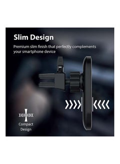 PROMATE Ultra-Fast Qi 15W Car Charger with Quick-Lock Air Vent Holder for iPhone 12 Black  - Image 5