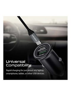 PROMATE RapidCharge Mini Car Charger with 60W PD & Quick Charge 3.0 Black  - Image 3